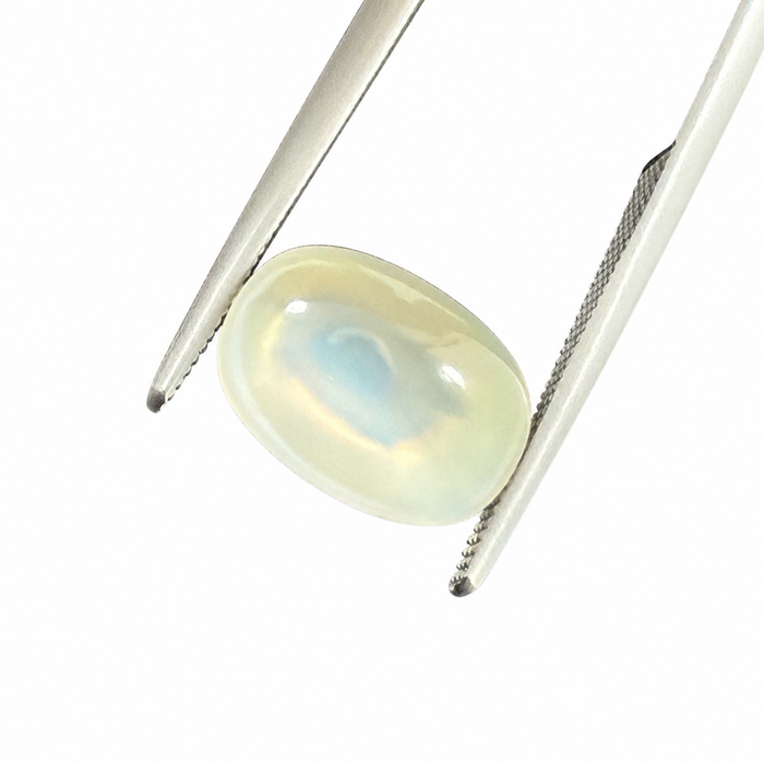 Rainbow moonstone 5.21 carat elongated oval cut sugarloaf cabochon loose gemstone