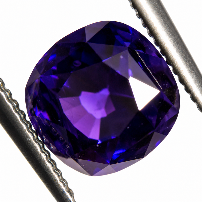 Blue Purple color change Sapphire 2.00 carat 6.63x6.24x5.17mm square cushion cut