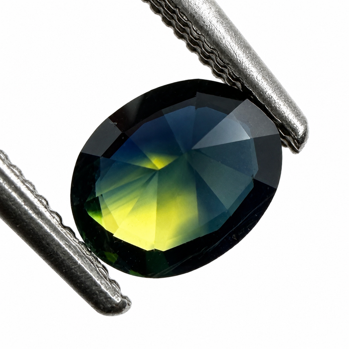 Australian Parti sapphire with colour split 0.68ct oval brilliant cut loose gemstone - Buy loose or customise
