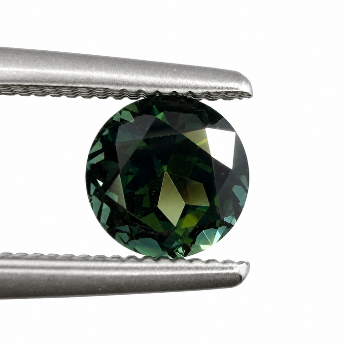 Australian Dark Teal sapphire 0.83 round brilliant cut loose gemstone - Buy loose or customise