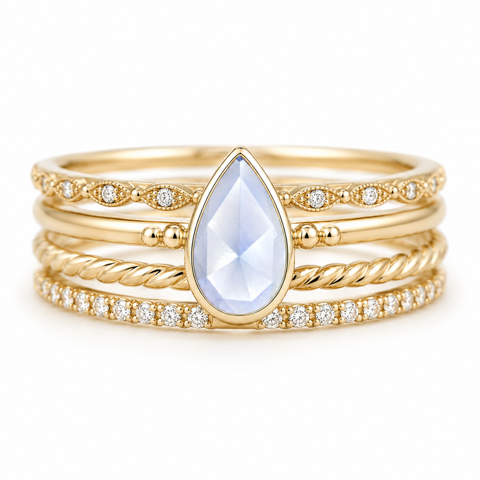 Blue Ceylon Sapphire pear rose cut 0.44 carat loose gemstone - Make your own custom jewelry design