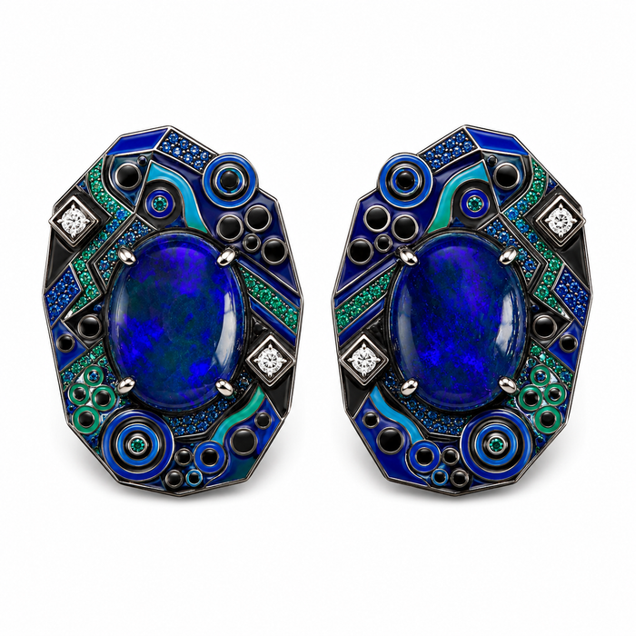 Australian jelly opal matched pair 2.63 carat total loose gemstone - Buy loose or customise