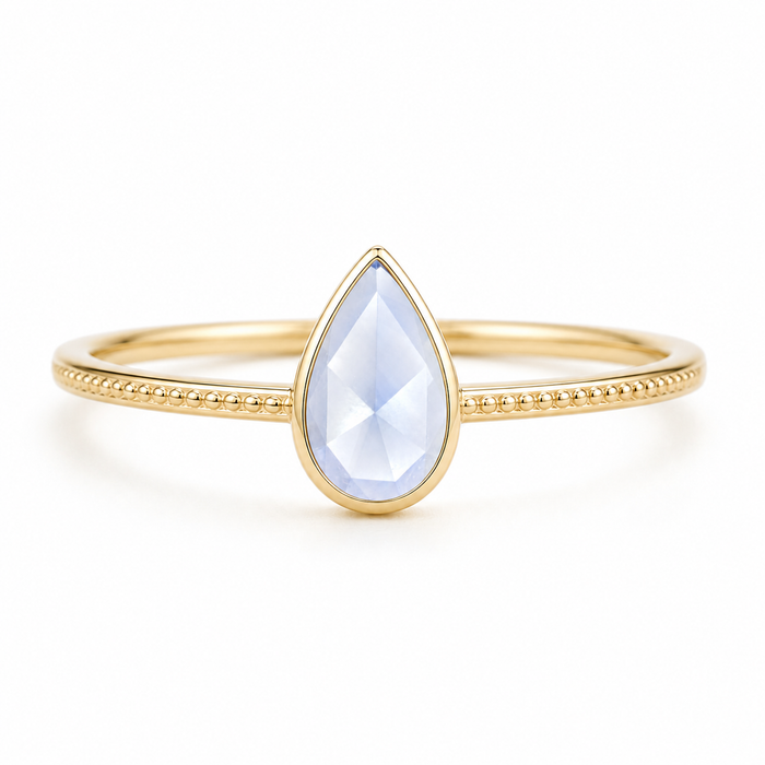 Blue Ceylon Sapphire pear rose cut 0.44 carat loose gemstone - Make your own custom jewelry design