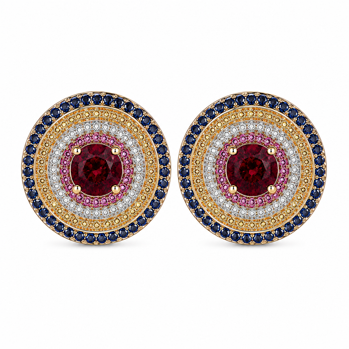 Blood red Spinel round cut matched pair 0.72 carats total - Buy loose or customise