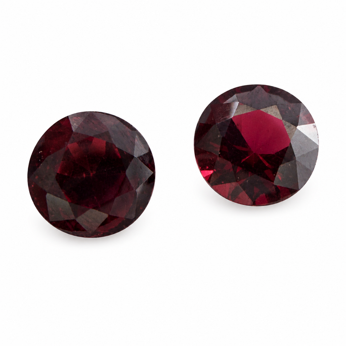 Blood red Spinel round cut matched pair 0.72 carats total - Buy loose or customise