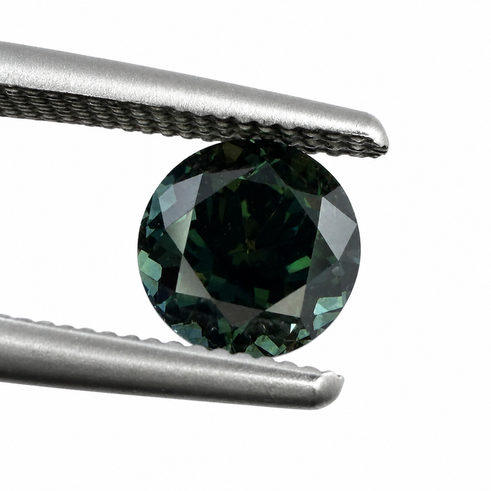 Australian Dark Teal sapphire 0.83 round brilliant cut loose gemstone - Buy loose or customise