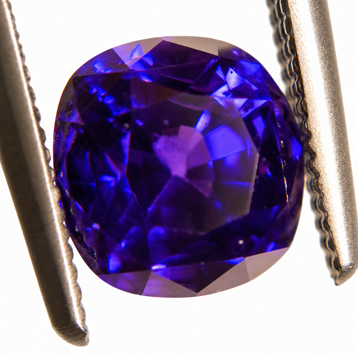 Blue Purple color change Sapphire 2.00 carat 6.63x6.24x5.17mm square cushion cut