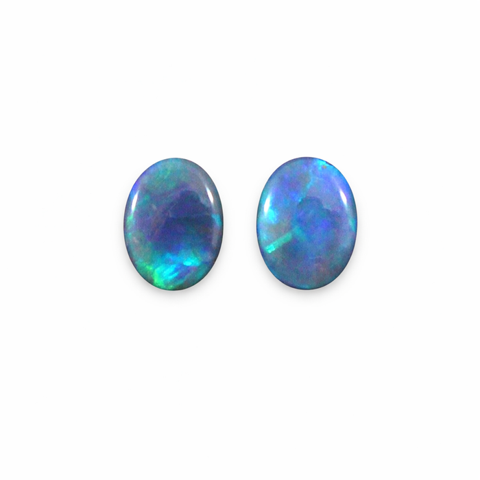 Australian black opal matched pair 1.68 carat total loose gemstone - Buy loose or customise