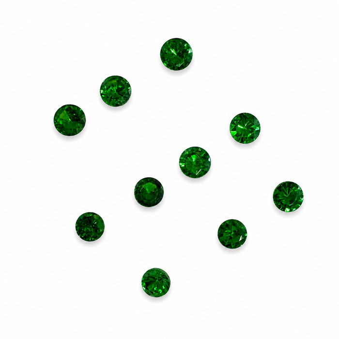 Green Tsavorite garnet round cut 0.10-0.14ct 3x1.7mm approximately each loose gemstone - price is per stone - Buy loose or customise