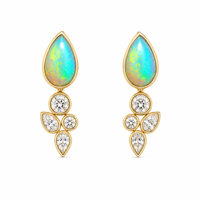 Australian white opal matched pair 2.18 carat total loose gemstone - Buy loose or customise