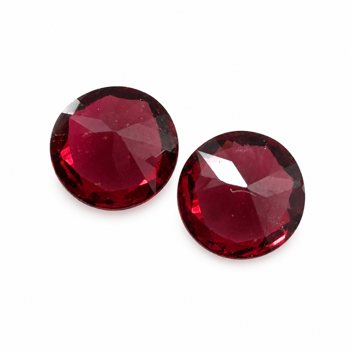 Blood red Spinel round cut matched pair 0.72 carats total - Buy loose or customise