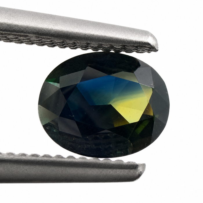 Australian Parti sapphire with colour split 0.68ct oval brilliant cut loose gemstone - Buy loose or customise