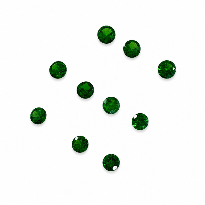 Green Tsavorite garnet round cut 0.10-0.14ct 3x1.7mm approximately each loose gemstone - price is per stone - Buy loose or customise