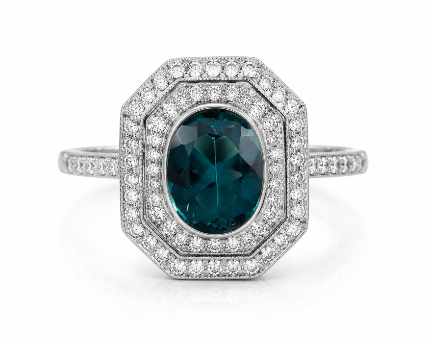Teal Blue Indicolite Tourmaline oval cut 1.29 carat gemstone - Buy loose or make your own custom jewelry