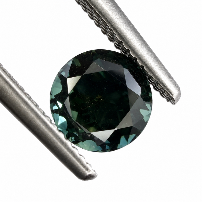 Australian Dark Teal sapphire 0.83 round brilliant cut loose gemstone - Buy loose or customise