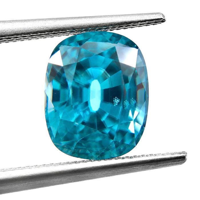 Blue Zircon rectangle cushion cut 4.92 carat gemstone - Buy loose or Make your own custom jewelry