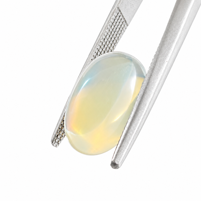 Rainbow moonstone 4.44 carat rectangle cushion cut sugarloaf cabochon loose gemstone