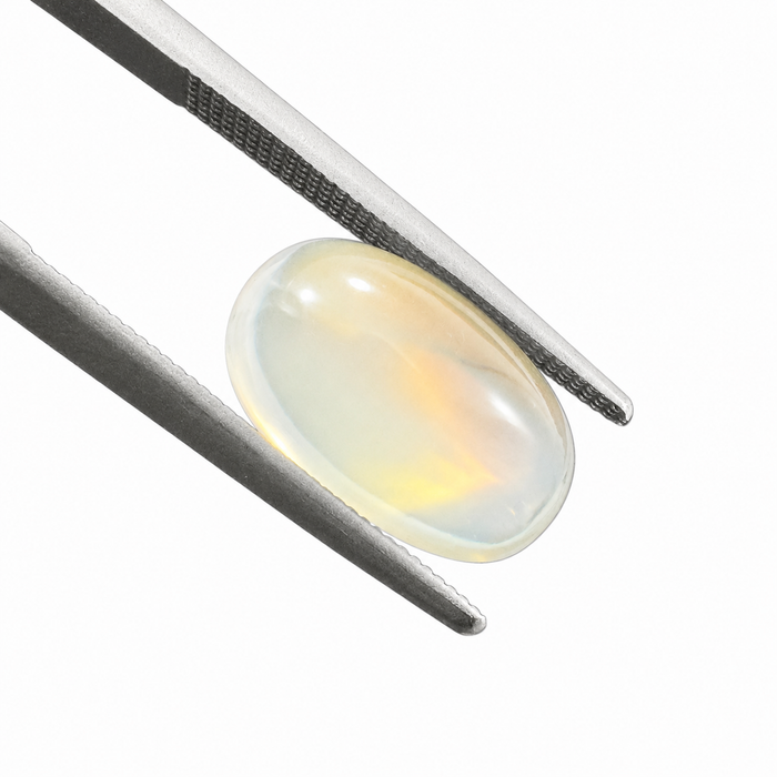 Rainbow moonstone 4.44 carat rectangle cushion cut sugarloaf cabochon loose gemstone