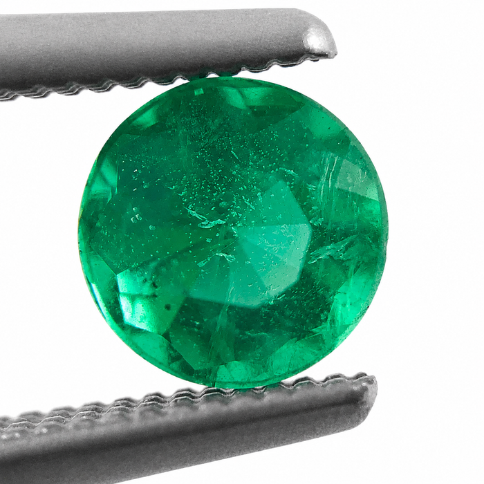 Emerald round brilliant cut 0.48 carat loose gemstone - Make a custom order