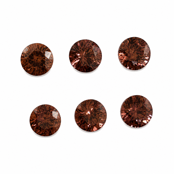Red Zircon round cut 0.66-0.76ct 5x3mm approximately each loose gemstone - price is per stone - Buy loose or customise