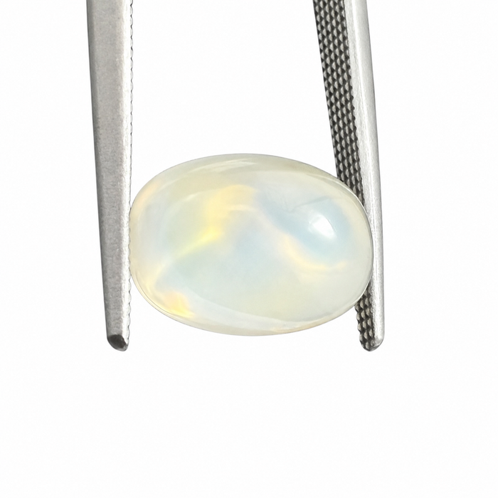 Rainbow moonstone 5.21 carat elongated oval cut sugarloaf cabochon loose gemstone