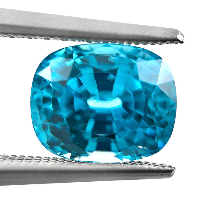 Blue Zircon rectangle cushion cut 4.92 carat gemstone - Buy loose or Make your own custom jewelry