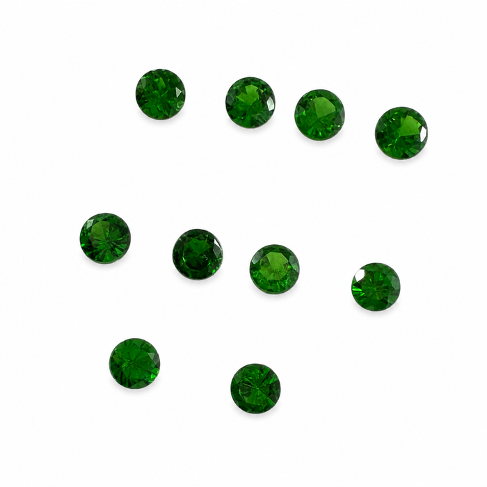 Green Tsavorite garnet round cut 0.10-0.14ct 3x1.7mm approximately each loose gemstone - price is per stone - Buy loose or customise