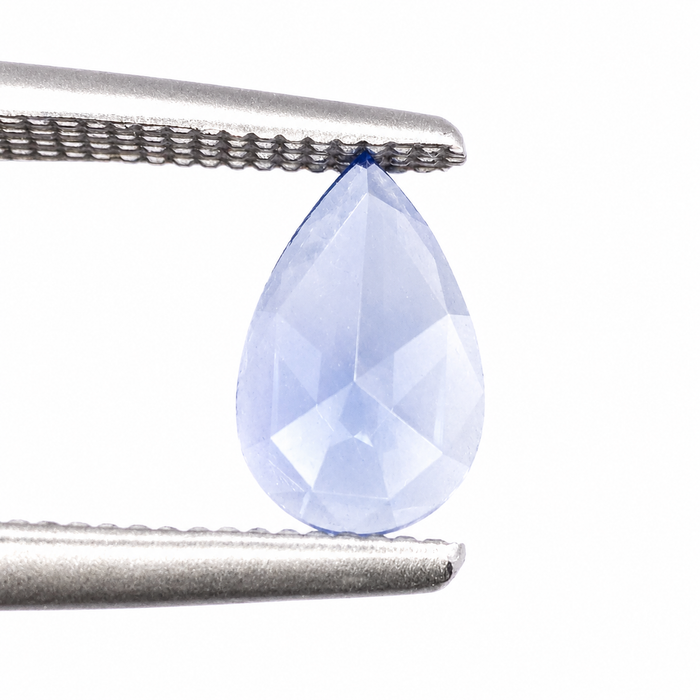 Blue Ceylon Sapphire pear rose cut 0.44 carat loose gemstone - Make your own custom jewelry design