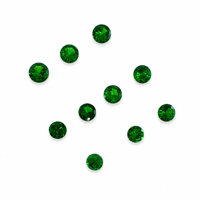 Green Tsavorite garnet round cut 0.10-0.14ct 3x1.7mm approximately each loose gemstone - price is per stone - Buy loose or customise