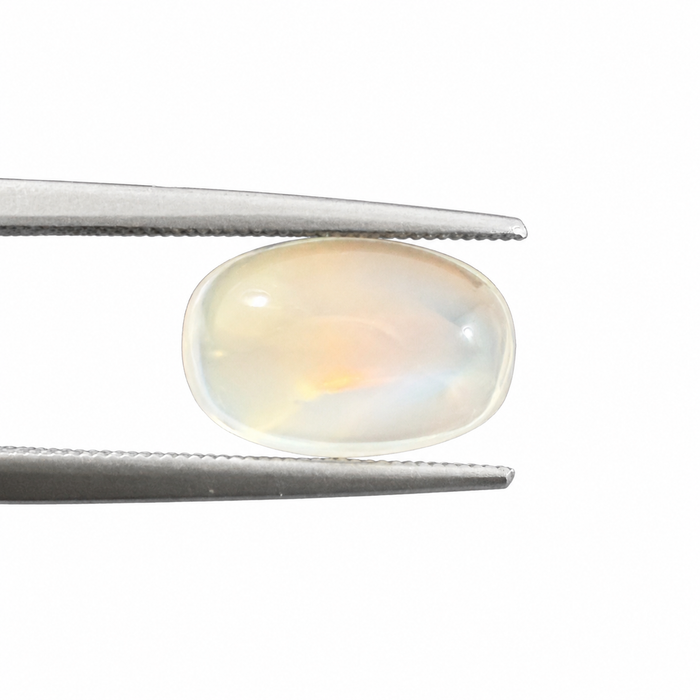 Rainbow moonstone 4.44 carat rectangle cushion cut sugarloaf cabochon loose gemstone