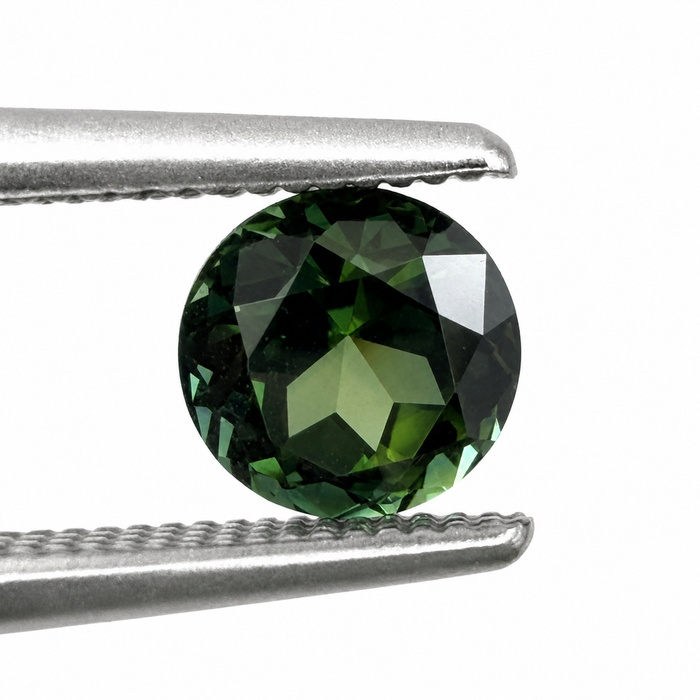 Australian Dark Teal sapphire 0.83 round brilliant cut loose gemstone - Buy loose or customise