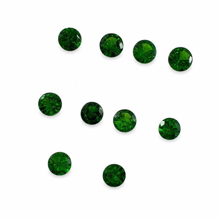 Green Tsavorite garnet round cut 0.10-0.14ct 3x1.7mm approximately each loose gemstone - price is per stone - Buy loose or customise