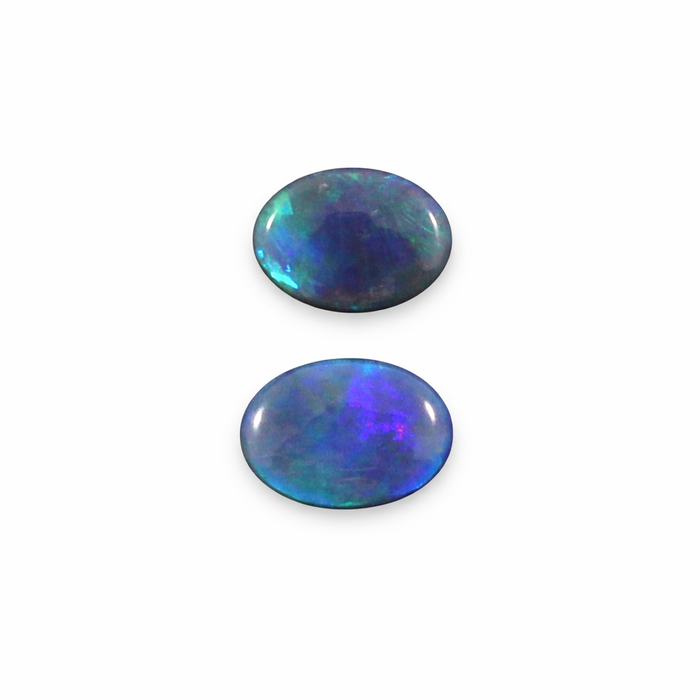 Australian black opal matched pair 1.68 carat total loose gemstone - Buy loose or customise