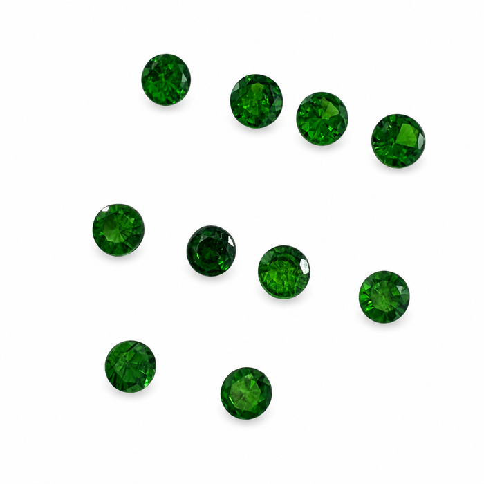 Green Tsavorite garnet round cut 0.10-0.14ct 3x1.7mm approximately each loose gemstone - price is per stone - Buy loose or customise