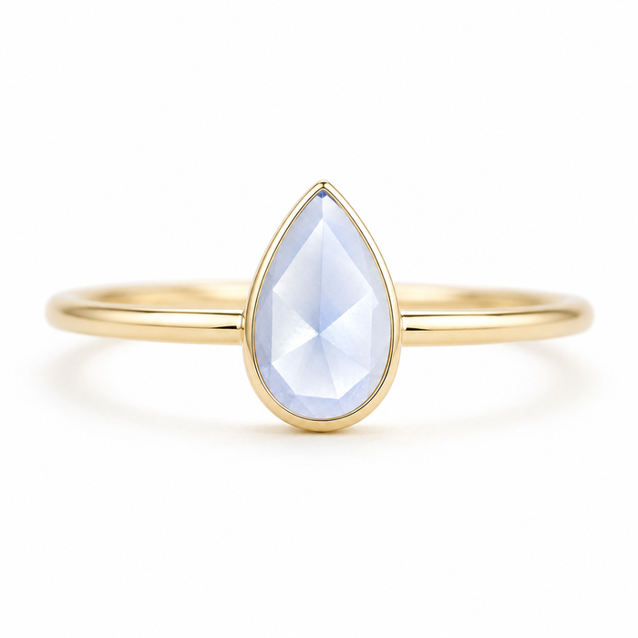 Blue Ceylon Sapphire pear rose cut 0.44 carat loose gemstone - Make your own custom jewelry design