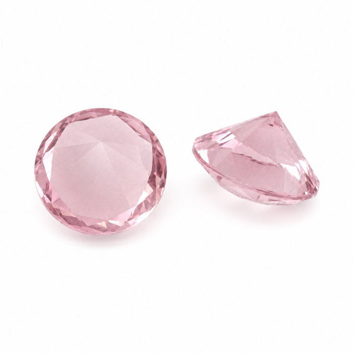 Pink tourmaline round cut matched pair 1.80 carats total - Buy loose or customise