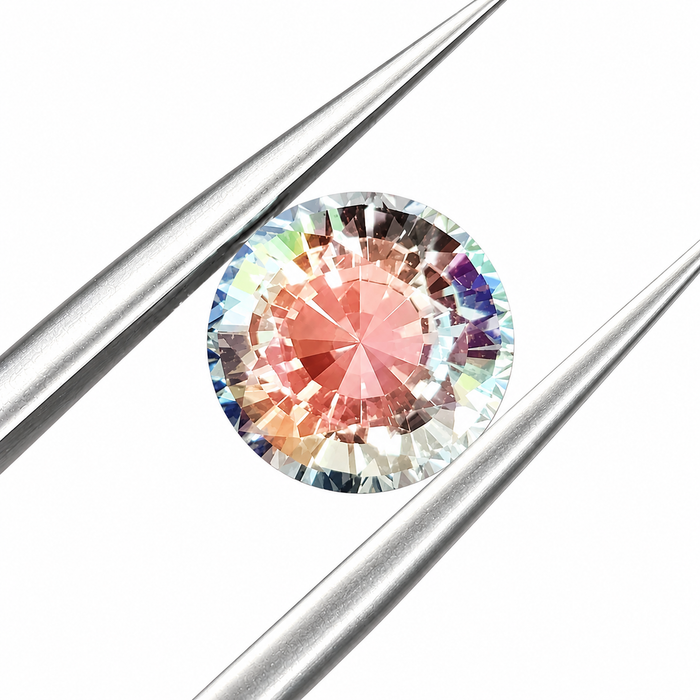Rainbow moonstone 1.00 carat round brilliant cut loose gemstone