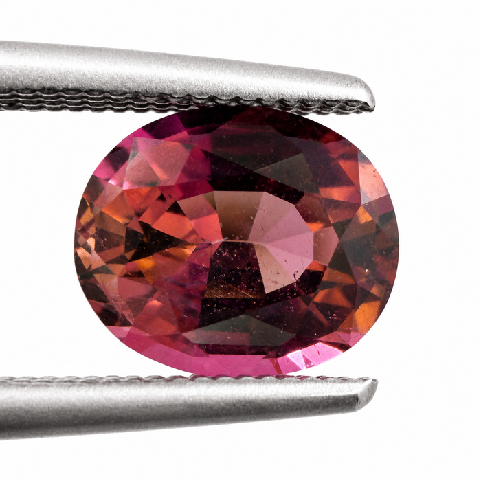Pink orange sunset tourmaline fancy oval cut 1.28 carats loose gemstone - Buy loose or customise