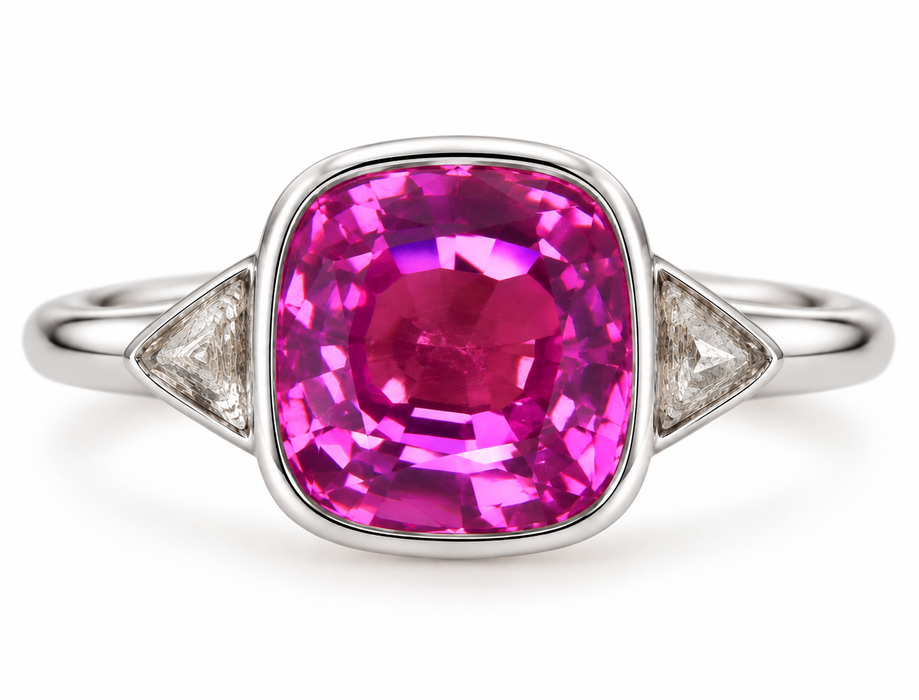 Pink Tourmaline Rubellite square cushion cut 3.65 carats loose gemstone - Make a custom order