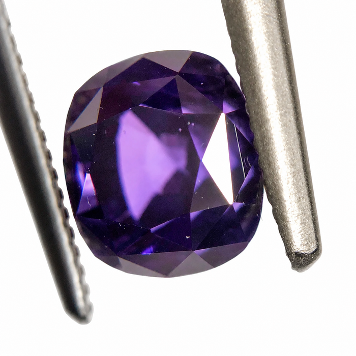 Blue Purple color change Sapphire 2.00 carat 6.63x6.24x5.17mm square cushion cut