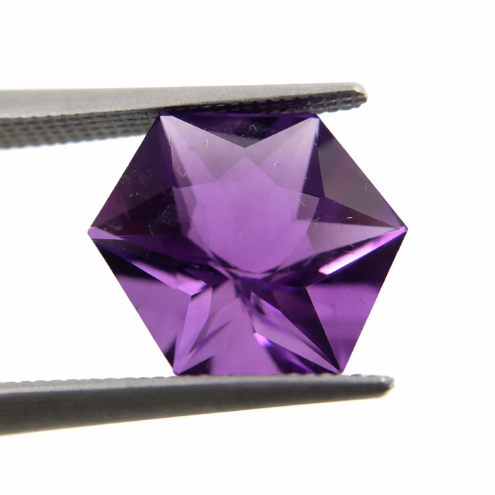 Amethyst pair hexagon cut 7.13 carat loose gemstone - Buy loose or make custom jewelry
