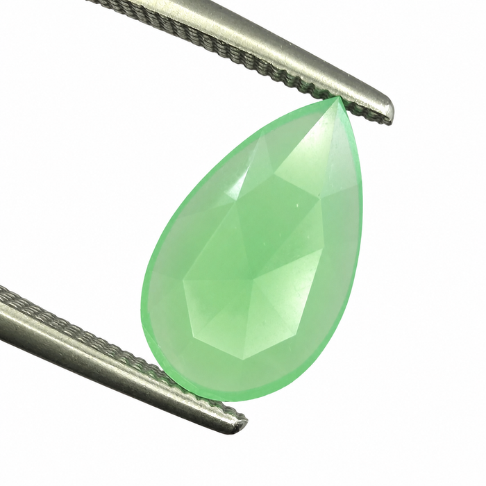 Australian Chrysoprase pear rose cut 0.97 carat loose gemstone - Make your own custom jewelry design.
