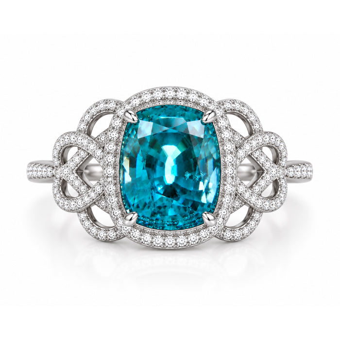 Blue Zircon rectangle cushion cut 4.92 carat gemstone - Buy loose or Make your own custom jewelry