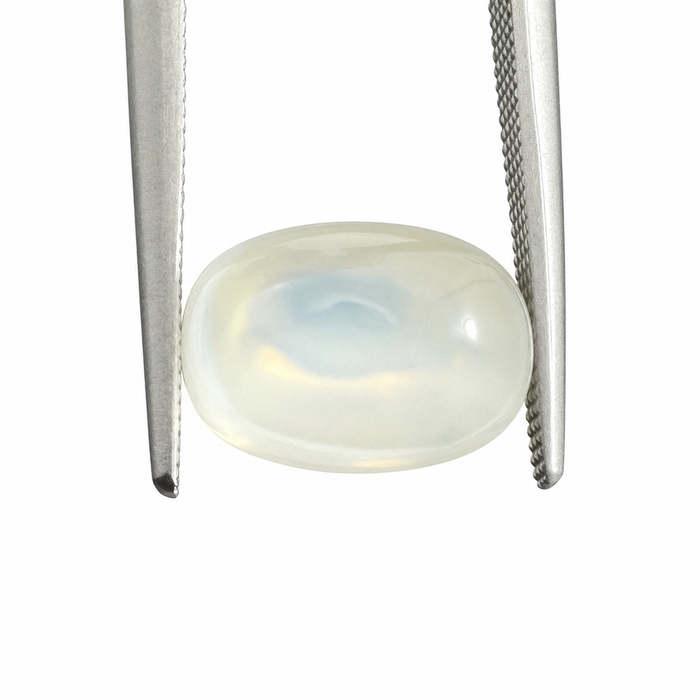 Rainbow moonstone 5.21 carat elongated oval cut sugarloaf cabochon loose gemstone