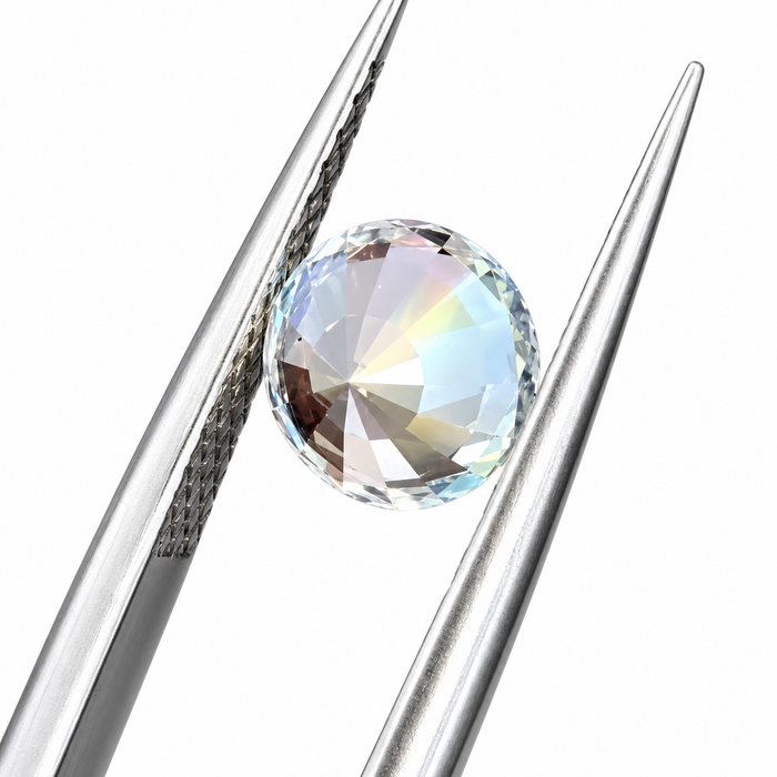 Rainbow moonstone 1.00 carat round brilliant cut loose gemstone