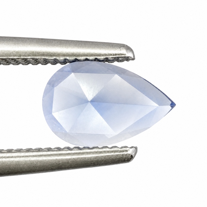 Blue Ceylon Sapphire pear rose cut 0.44 carat loose gemstone - Make your own custom jewelry design