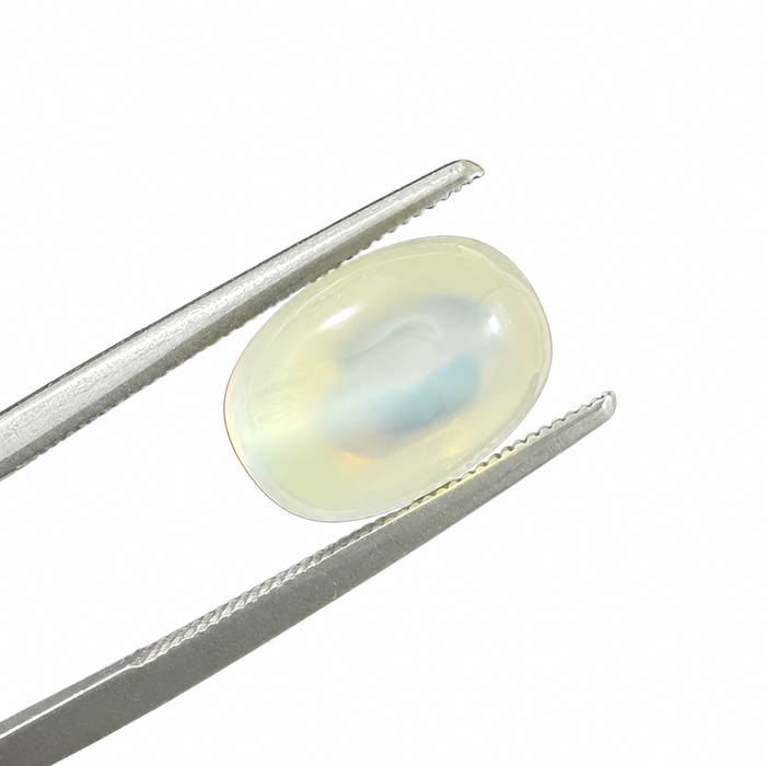 Rainbow moonstone 5.21 carat elongated oval cut sugarloaf cabochon loose gemstone