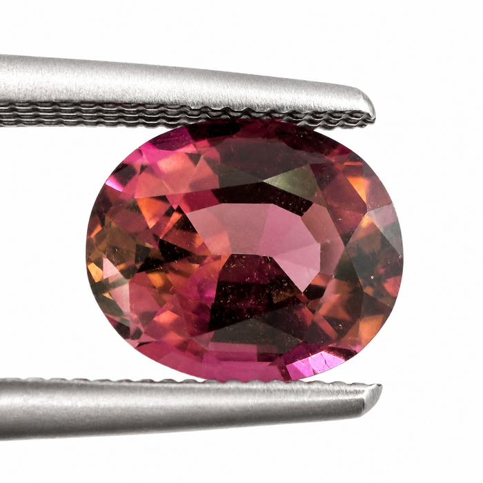 Pink orange sunset tourmaline fancy oval cut 1.28 carats loose gemstone - Buy loose or customise