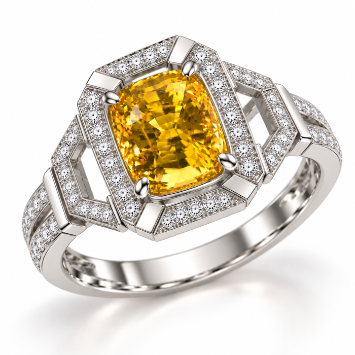 Yellow Sapphire 2.53 carat 7.20x6.58x5.66mm rectangle cushion cut