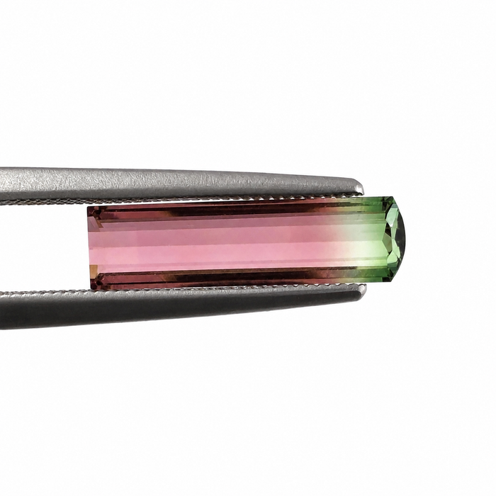Watermelon tourmaline fancy baguette cut 1.73 carat loose gemstone - Buy loose or customise